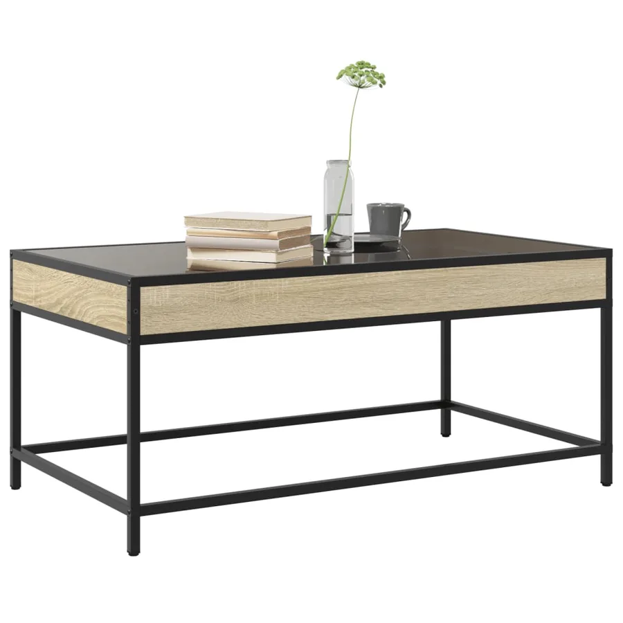 Table basse avec LED infini chêne sonoma 90x50x41 cm - 5