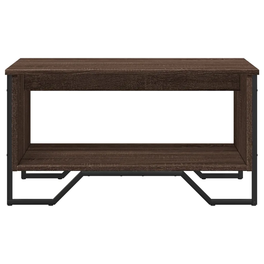 Table basse chêne marron 75x51x40 cm bois d'ingénierie - 5