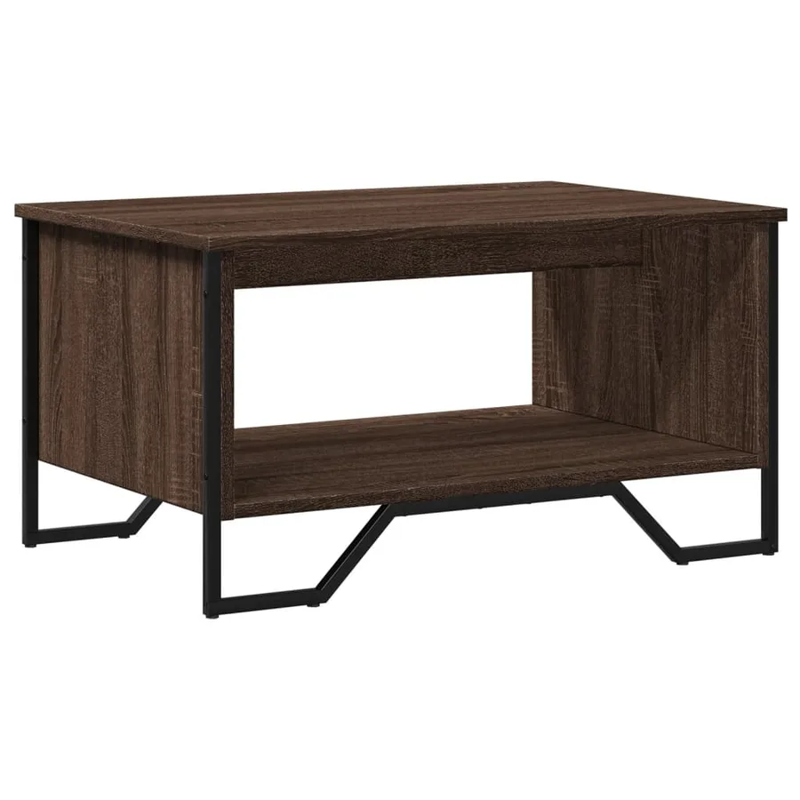 Table basse chêne marron 75x51x40 cm bois d'ingénierie - 7