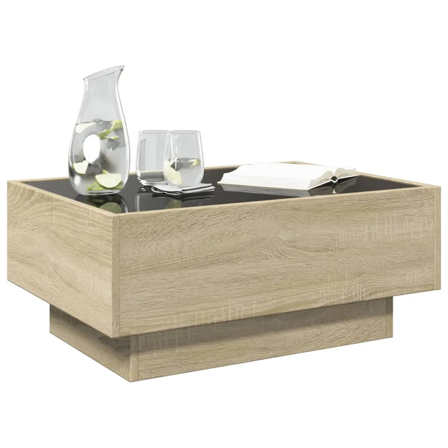 Table basse avec LED chêne sonoma 70x50x30 cm bois d'ingénierie - 5