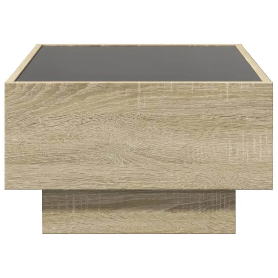 Table basse avec LED chêne sonoma 70x50x30 cm bois d'ingénierie - 7