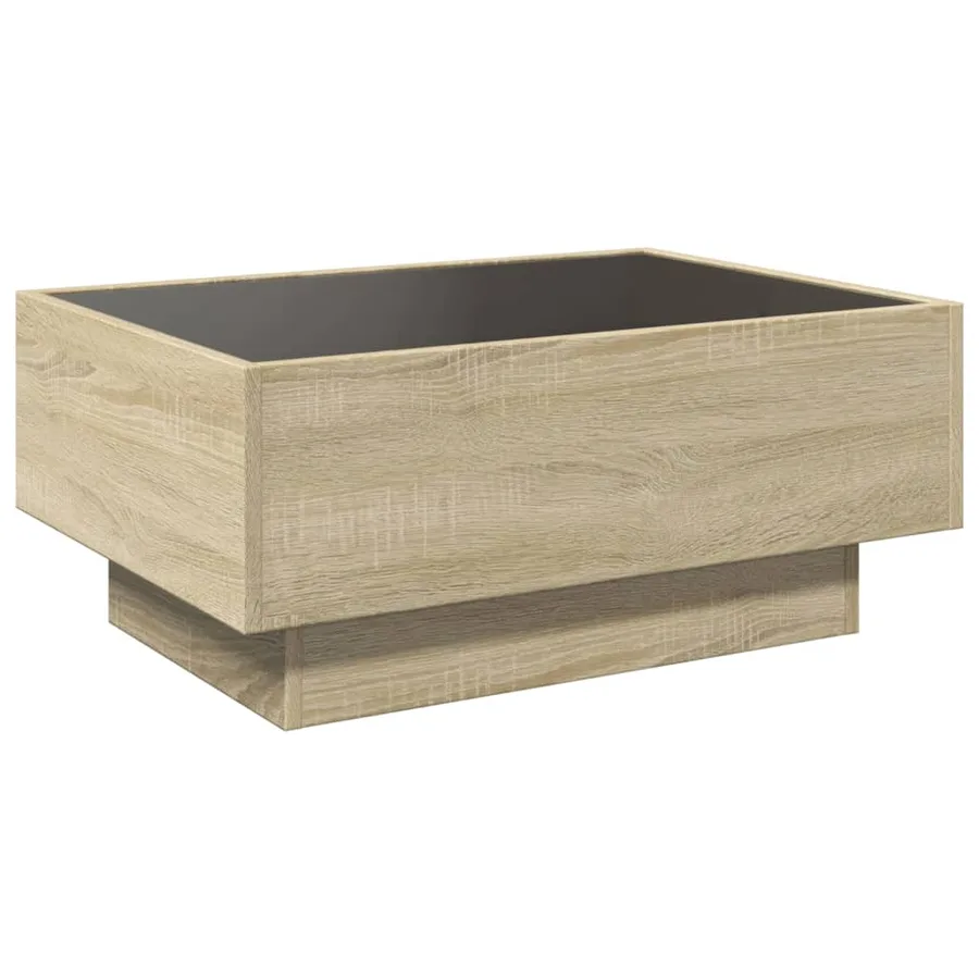 Table basse avec LED chêne sonoma 70x50x30 cm bois d'ingénierie - 8