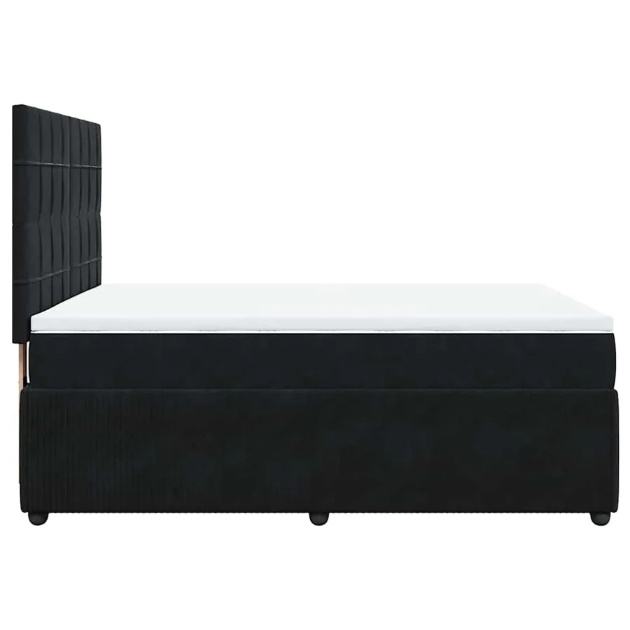 Sommier à lattes de lit et matelas Noir 160x200 cm Velours - 7