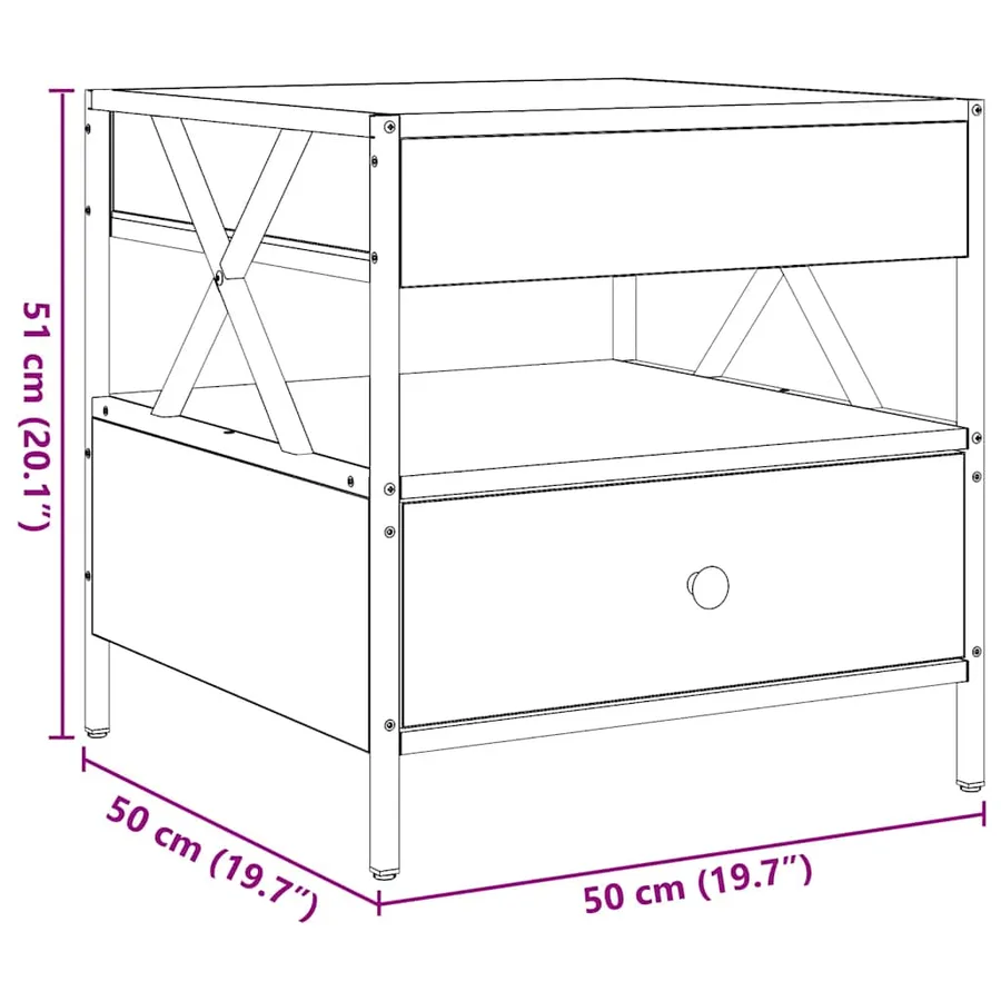 Table basse avec LED Infinity noir 50x50x51 cm - 14