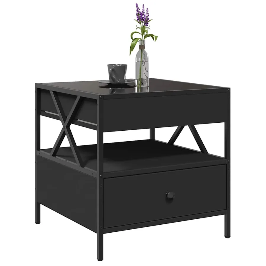 Table basse avec LED Infinity noir 50x50x51 cm - 5