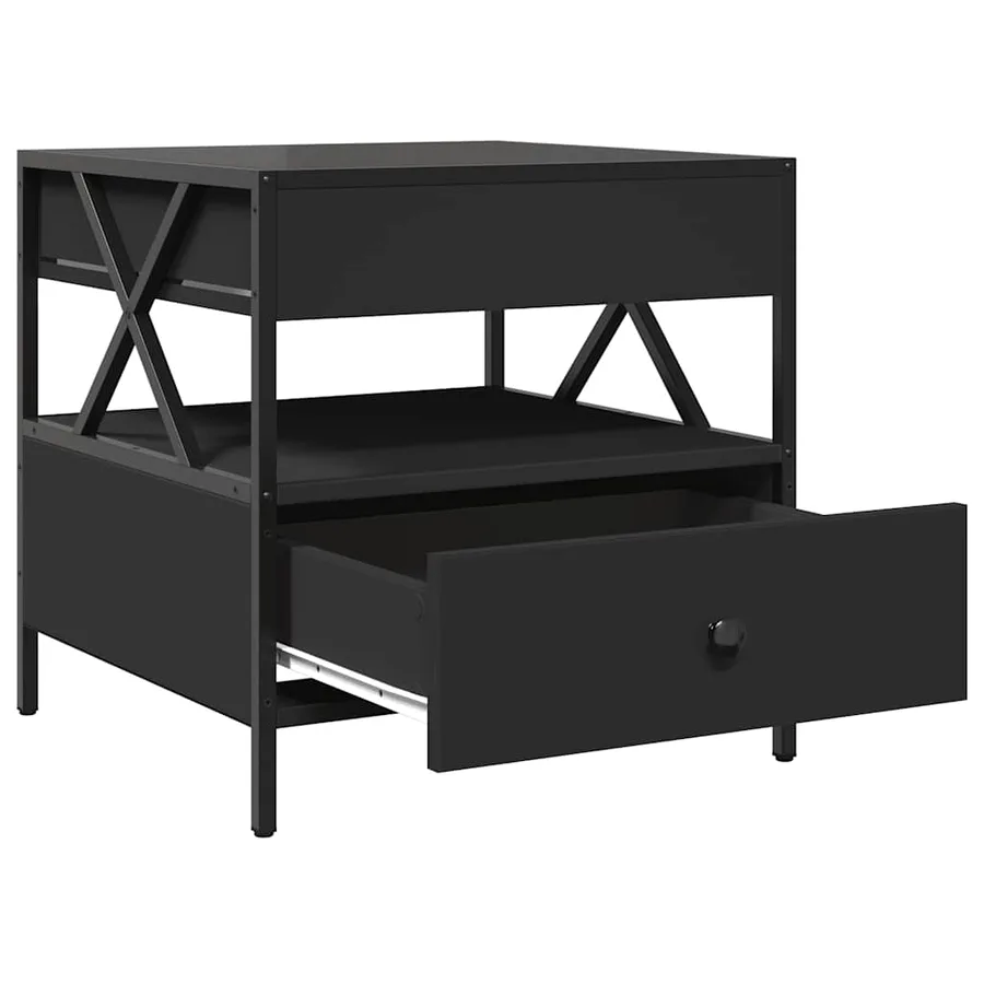 Table basse avec LED Infinity noir 50x50x51 cm - 7