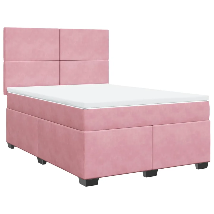 Sommier à lattes de lit avec matelas Rose 160x200 cm Velours - 2