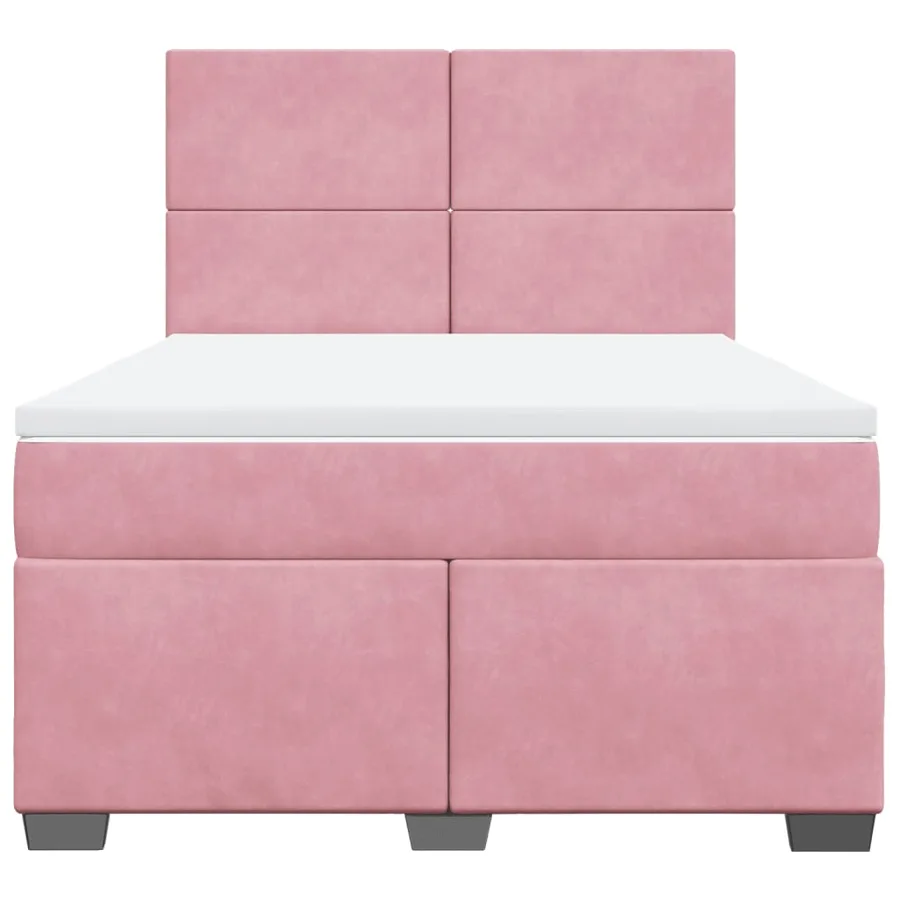 Sommier à lattes de lit avec matelas Rose 160x200 cm Velours - 4