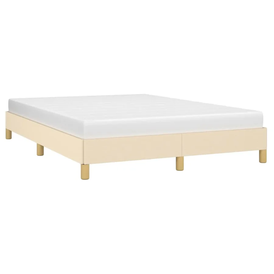 Cadre de lit sans matelas crème 160x200 cm tissu - 3