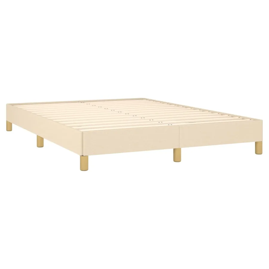 Cadre de lit sans matelas crème 160x200 cm tissu - 4