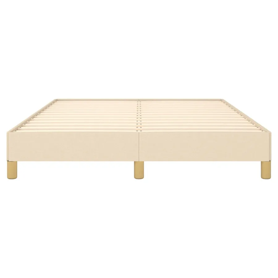 Cadre de lit sans matelas crème 160x200 cm tissu - 5