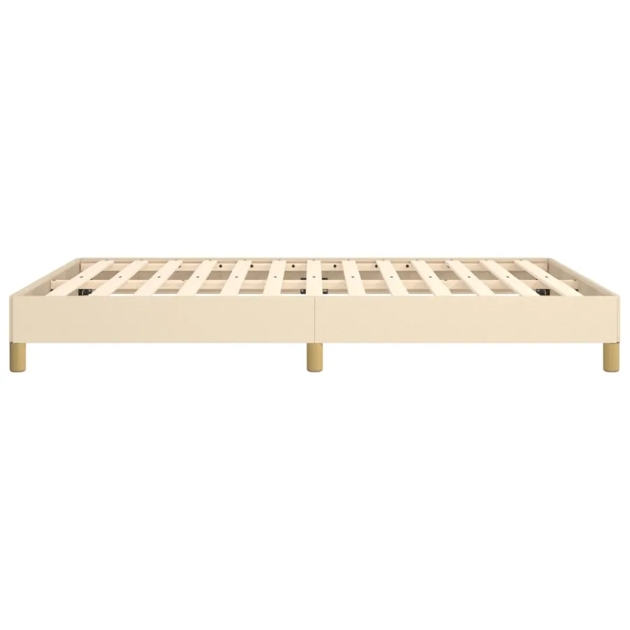 Cadre de lit sans matelas crème 160x200 cm tissu - 6