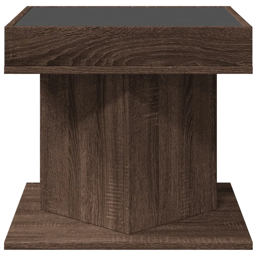 Table basse avec LED chêne marron 50x50x45 cm bois d'ingénierie - 6
