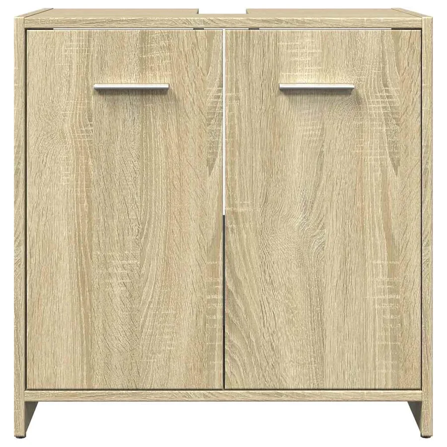 Armoire lavabo de salle de bain chêne sonoma 60x33x60 cm - 4
