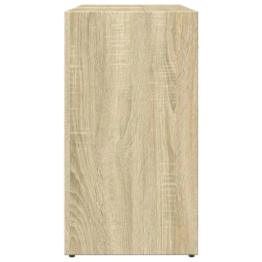 Armoire lavabo de salle de bain chêne sonoma 60x33x60 cm - 6