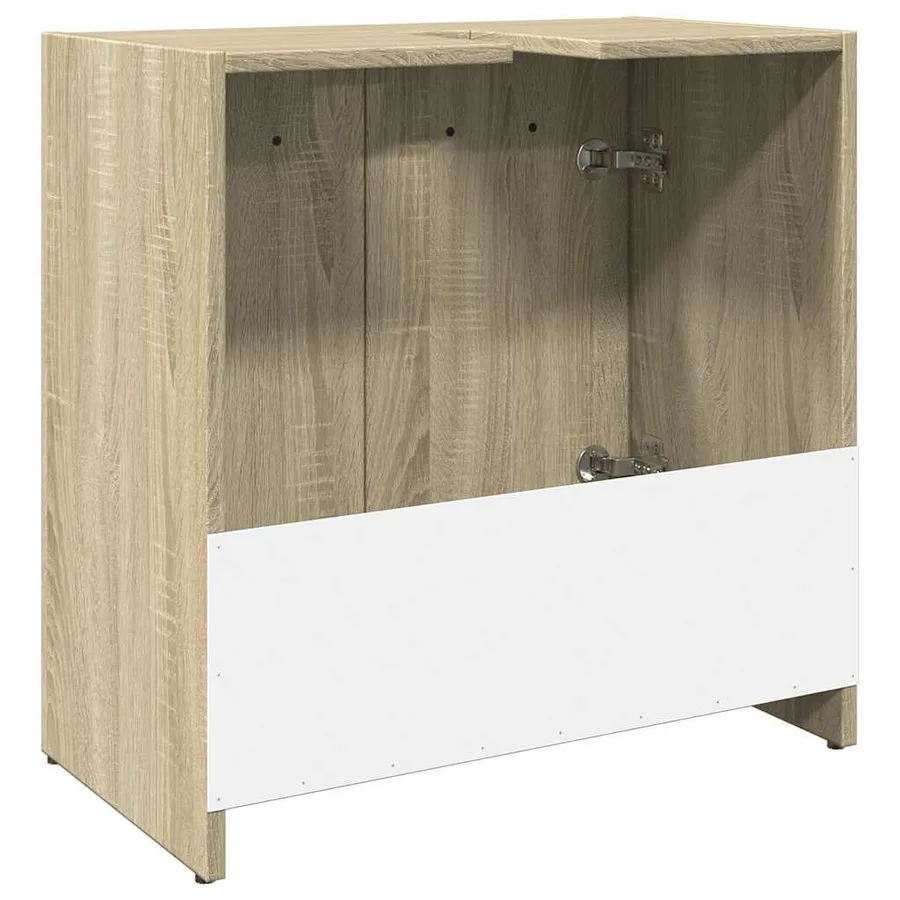 Armoire lavabo de salle de bain chêne sonoma 60x33x60 cm - 7