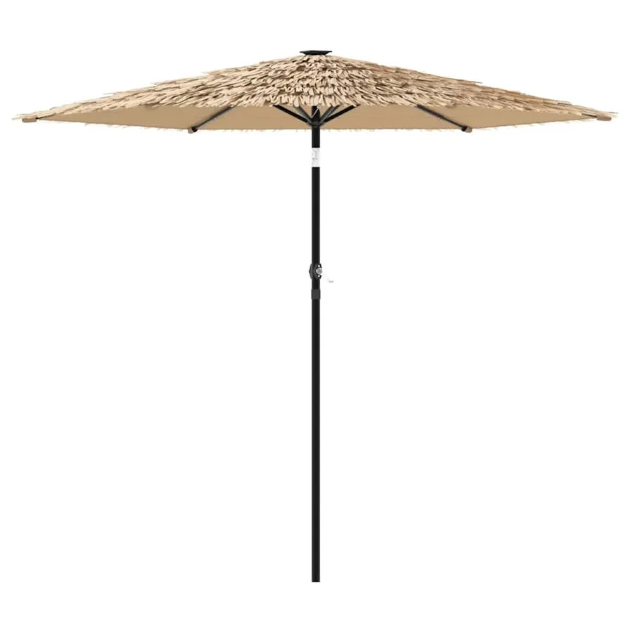 Parasol de jardin avec LED et mât en acier marron 223x223x213cm - 2
