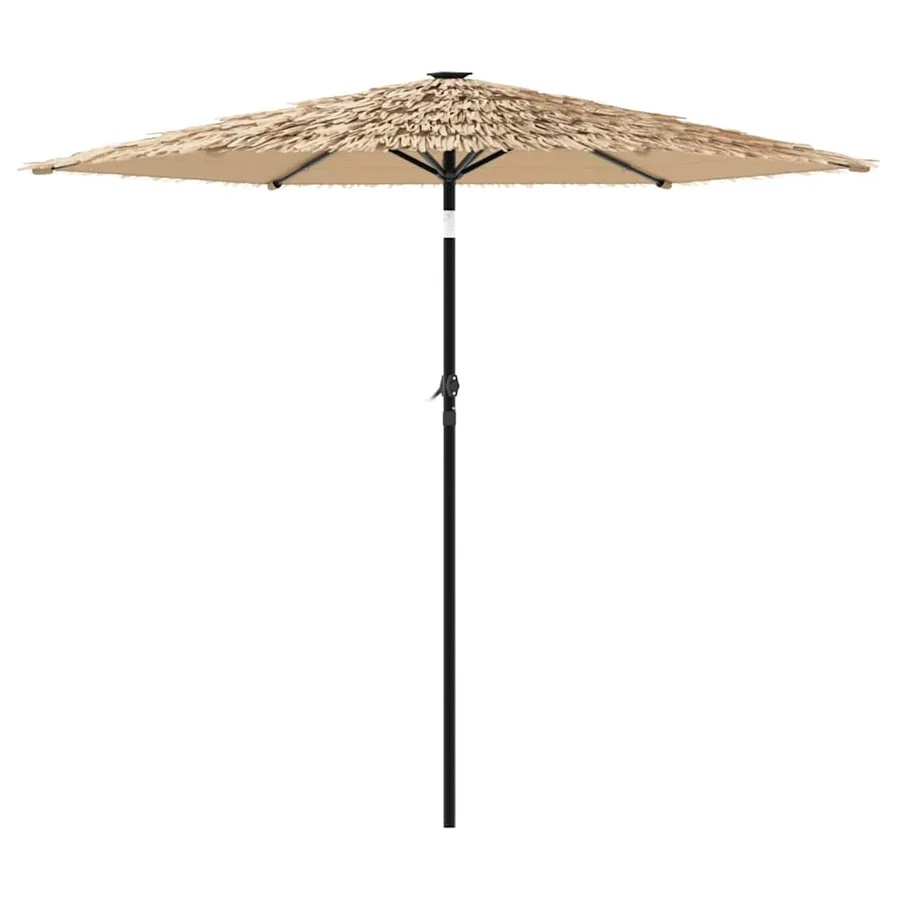 Parasol de jardin avec LED et mât en acier marron 223x223x213cm - 6