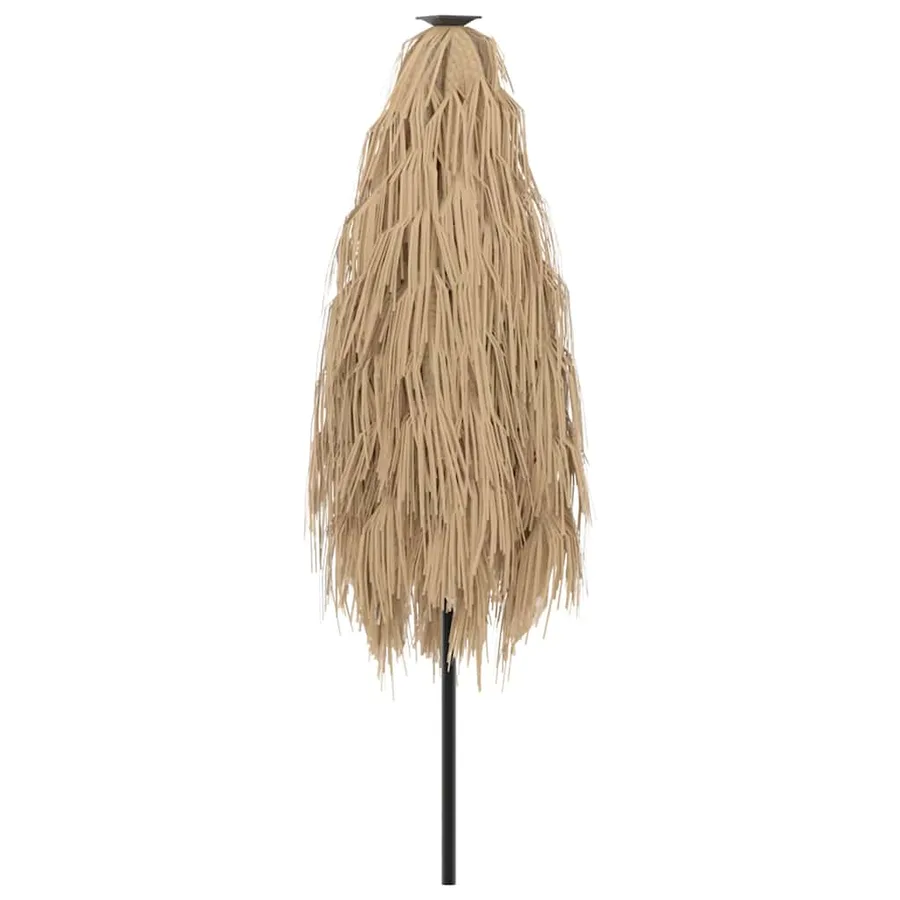 Parasol de jardin avec LED et mât en acier marron 223x223x213cm - 7