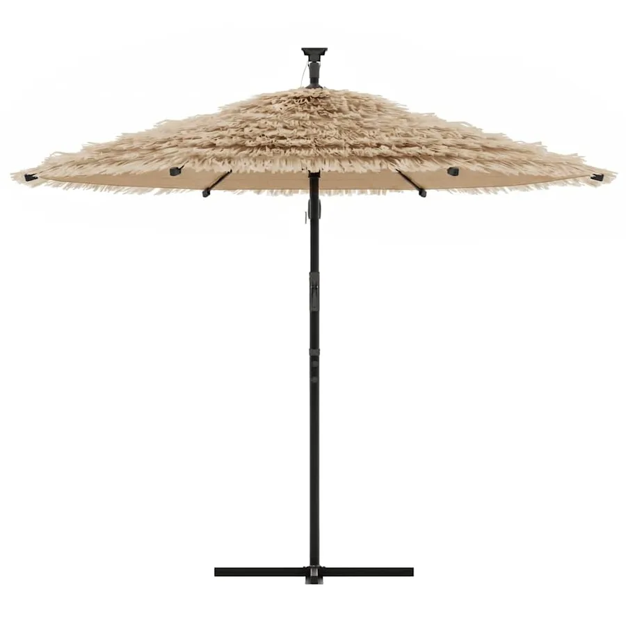 Parasol de jardin avec LED et mât en acier marron 290x290x238cm - 4