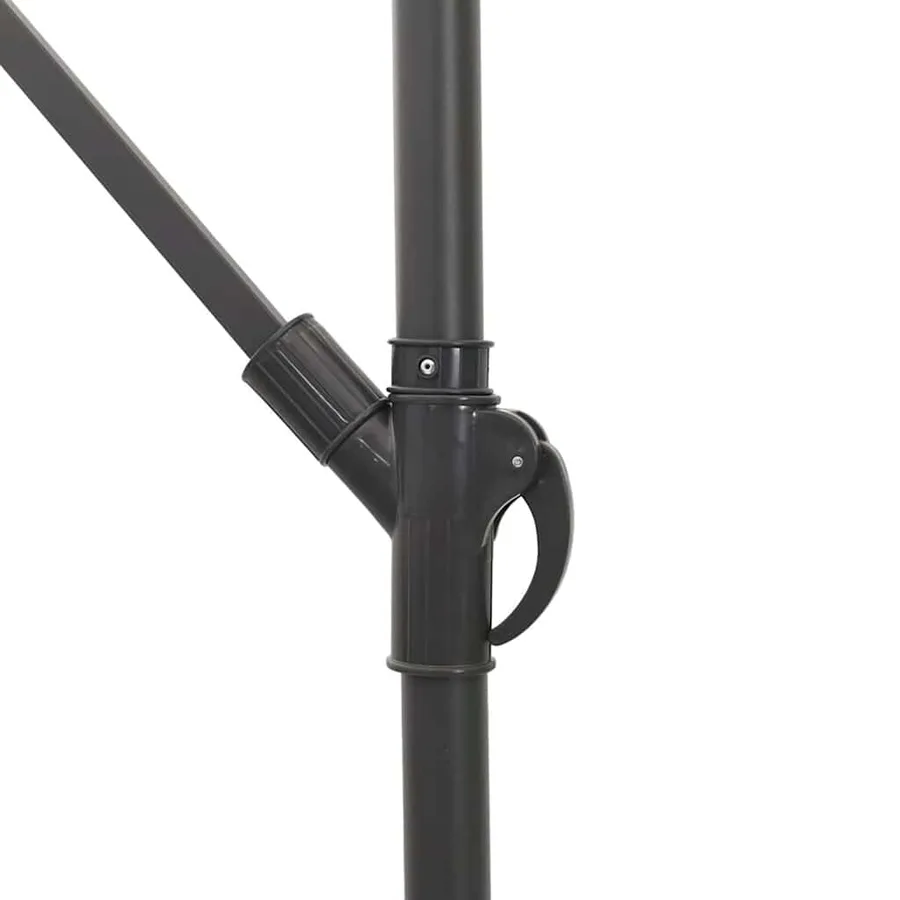 Parasol de jardin avec LED et mât en acier marron 290x290x238cm - 9