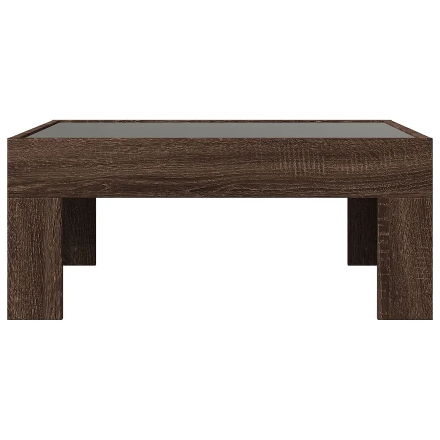 Table basse avec LED infini chêne marron 70x50x30 cm - 6