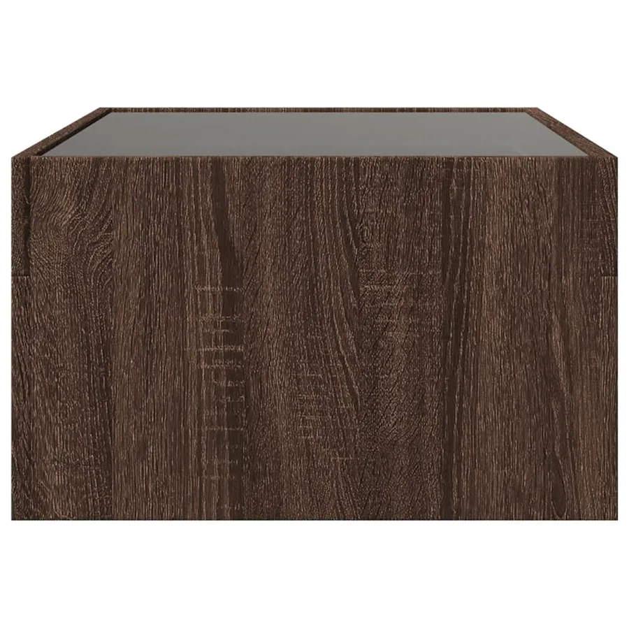 Table basse avec LED infini chêne marron 70x50x30 cm - 7