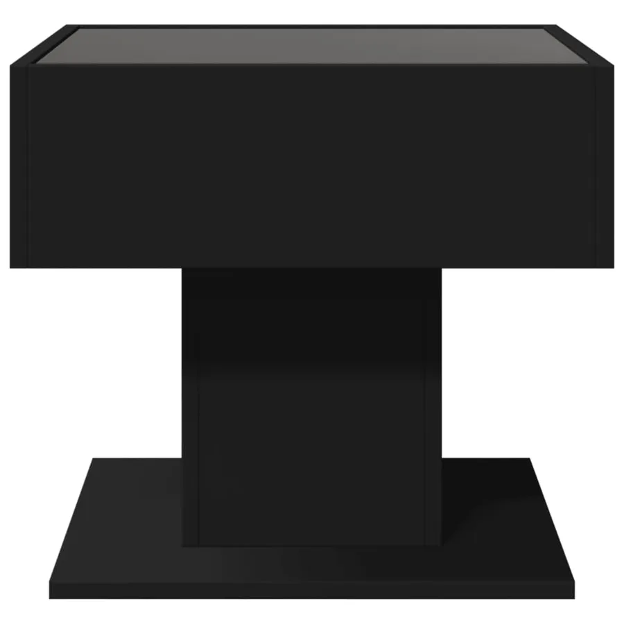 Table basse avec LED noir 50x50x45 cm bois d'ingénierie - 6