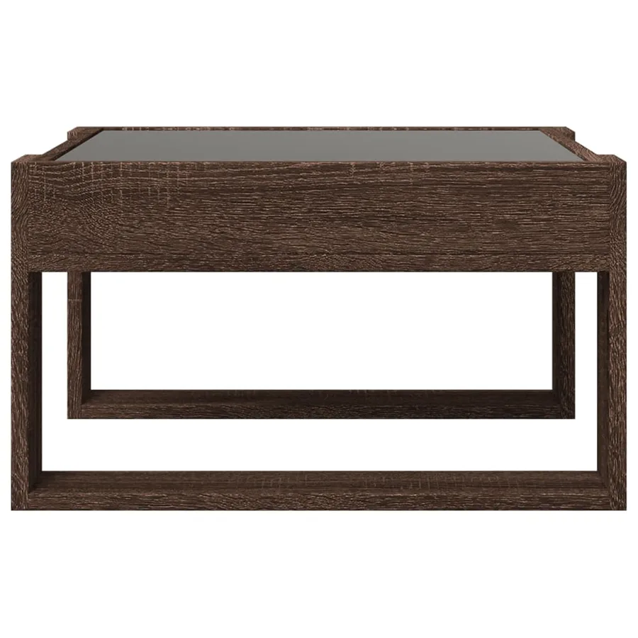 Table basse avec LED infini chêne marron 50x53x30 cm - 6