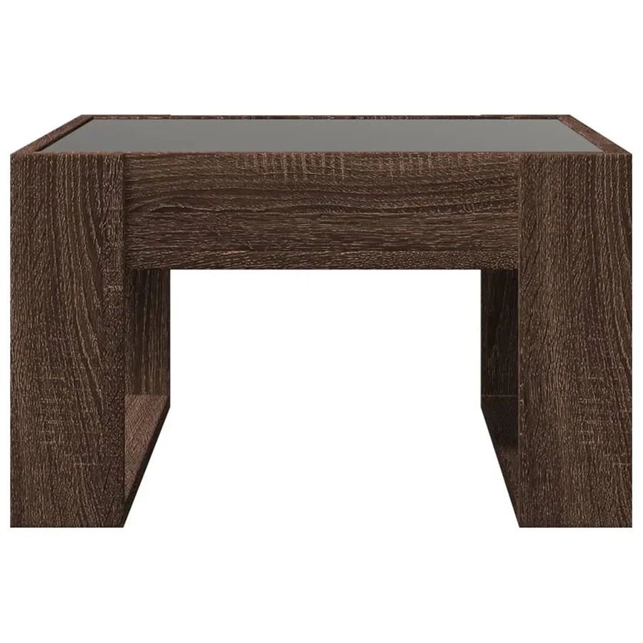 Table basse avec LED infini chêne marron 50x53x30 cm - 7