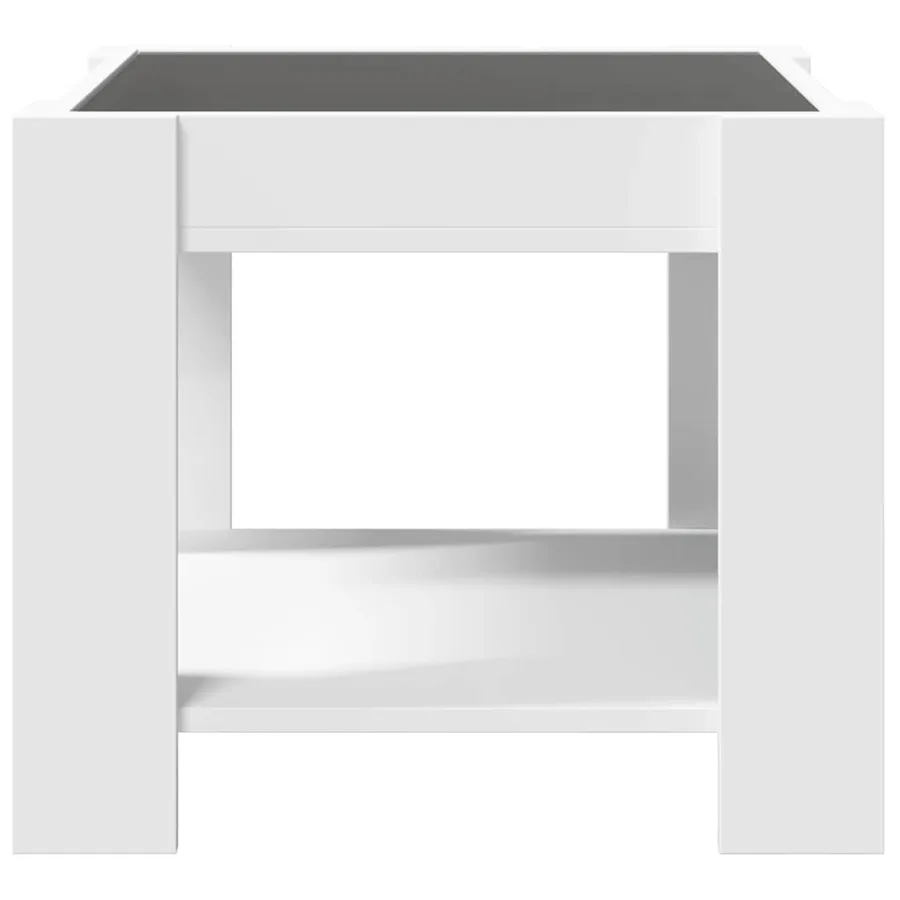 Table basse avec LED blanc 53x53x45 cm bois d'ingénierie - 6