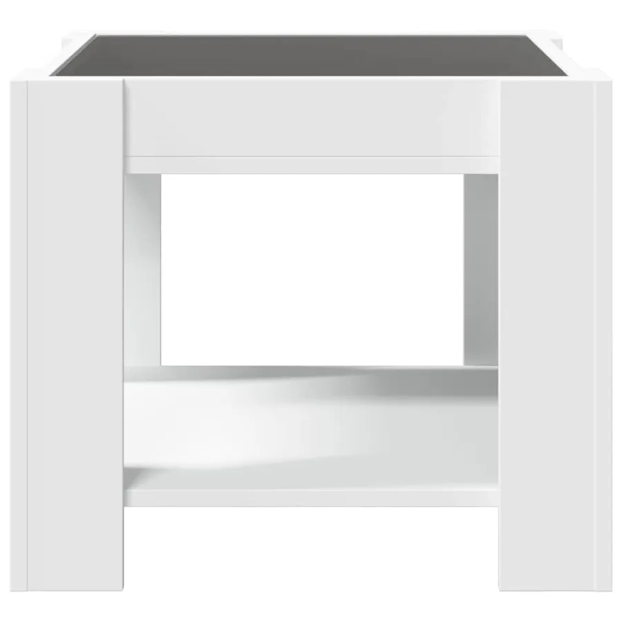 Table basse avec LED blanc 53x53x45 cm bois d'ingénierie - 7