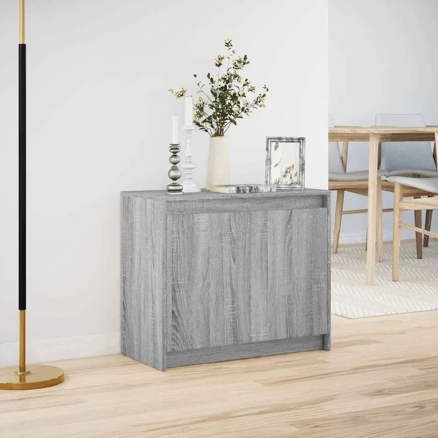 Buffet avec LED sonoma gris 72x34x61 cm bois d'ingénierie - 4