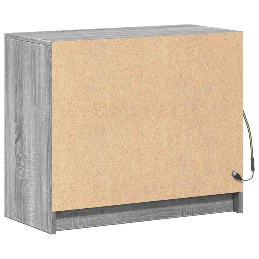Buffet avec LED sonoma gris 72x34x61 cm bois d'ingénierie - 9