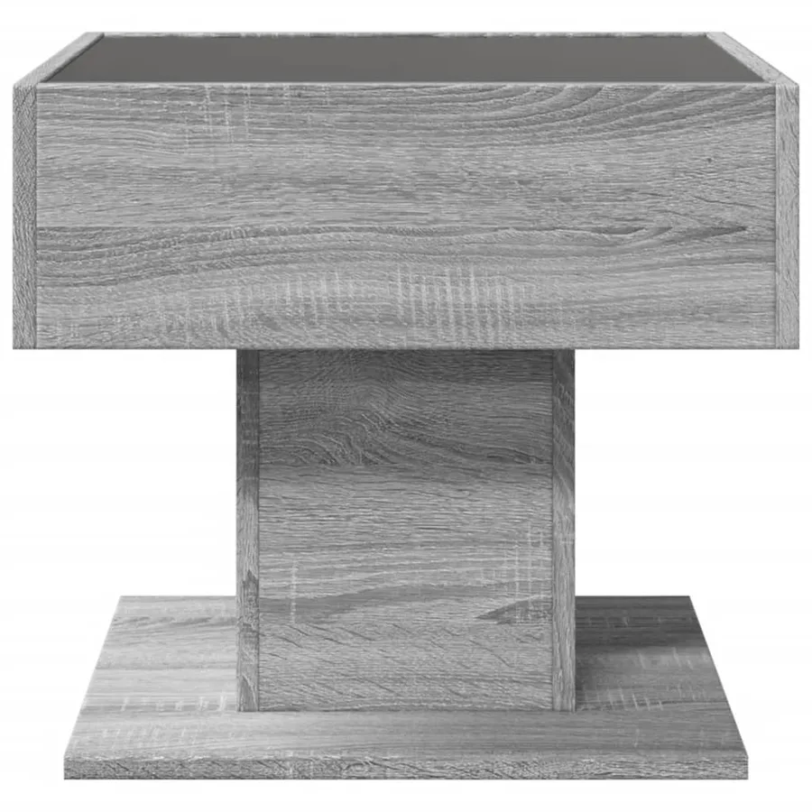 Table basse avec LED sonoma gris 50x50x45 cm bois d'ingénierie - 6