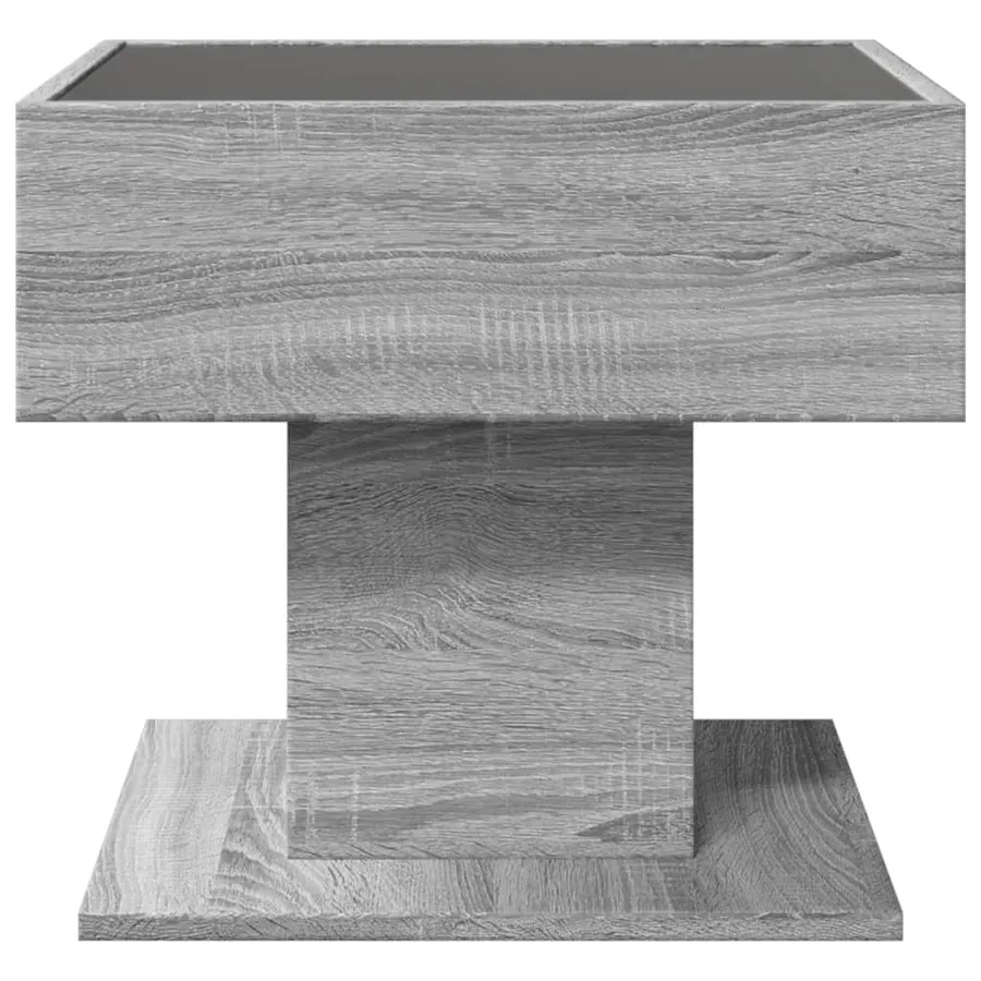 Table basse avec LED sonoma gris 50x50x45 cm bois d'ingénierie - 7