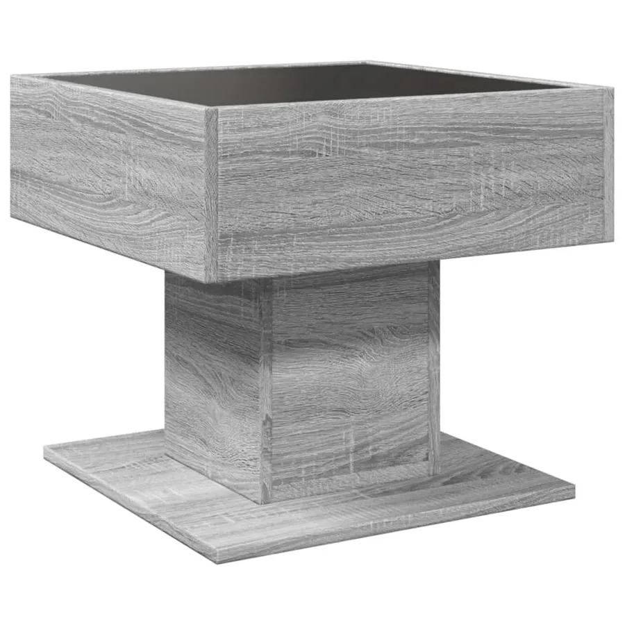Table basse avec LED sonoma gris 50x50x45 cm bois d'ingénierie - 8