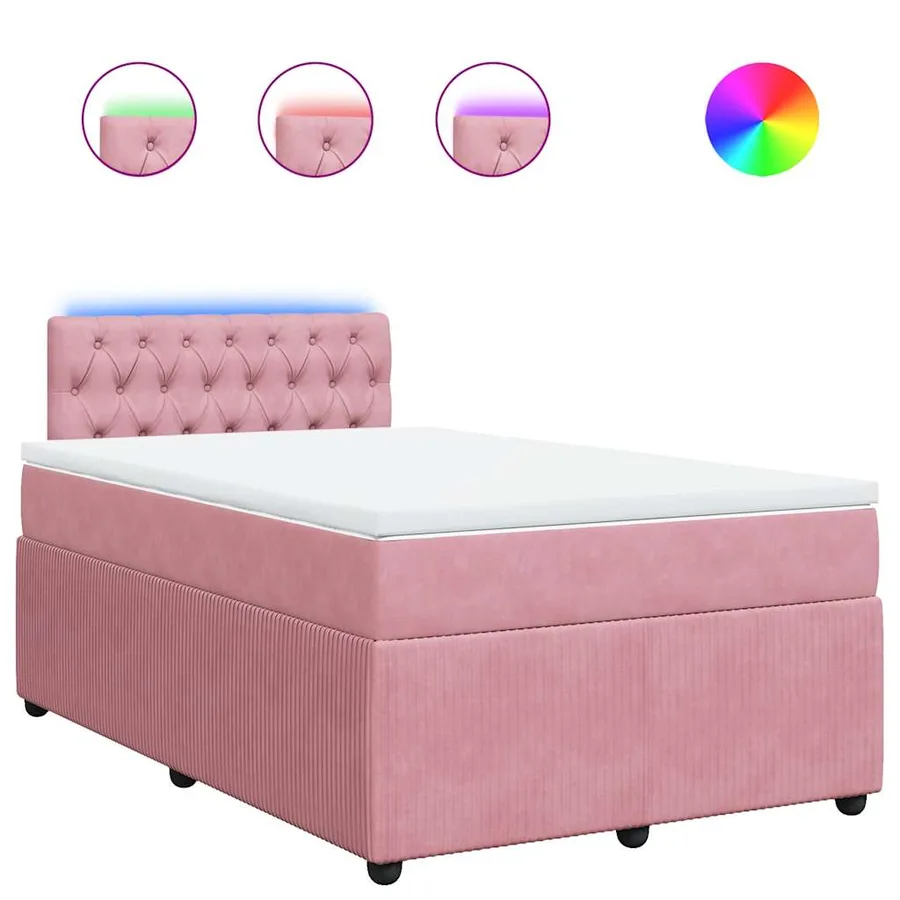 Sommier à lattes de lit avec matelas Rose 120x200 cm Velours - 2