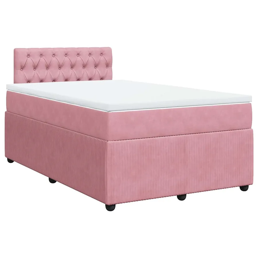 Sommier à lattes de lit avec matelas Rose 120x200 cm Velours - 2