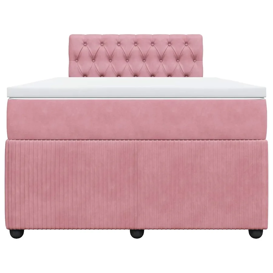 Sommier à lattes de lit avec matelas Rose 120x200 cm Velours - 4