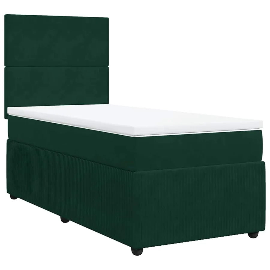 Sommier à lattes de lit avec matelas Vert foncé 90x200 cm - 3