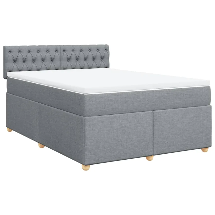 Sommier à lattes de lit avec matelas Gris clair 140x200cm Tissu - 2