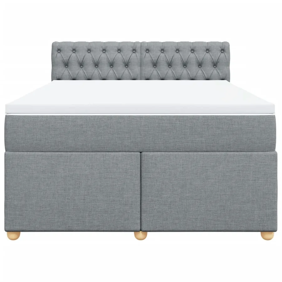 Sommier à lattes de lit avec matelas Gris clair 140x200cm Tissu - 4