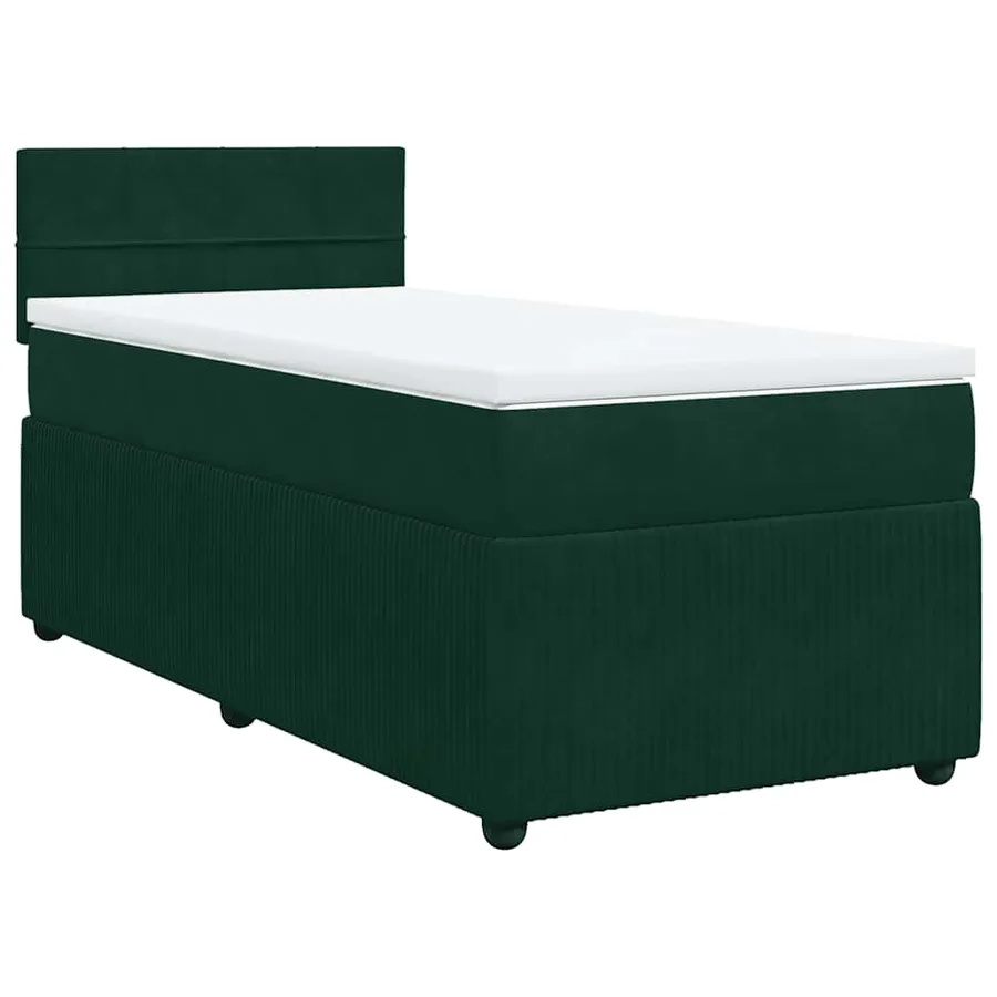 Sommier à lattes de lit avec matelas Vert foncé 90x200 cm - 2
