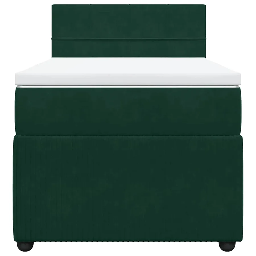 Sommier à lattes de lit avec matelas Vert foncé 90x200 cm - 4