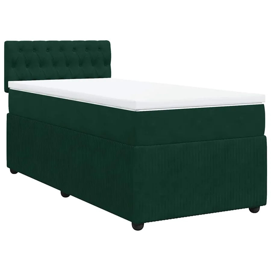 Sommier à lattes de lit avec matelas Vert foncé 90x200 cm - 2