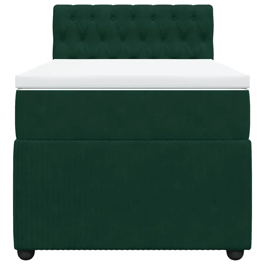 Sommier à lattes de lit avec matelas Vert foncé 90x200 cm - 4