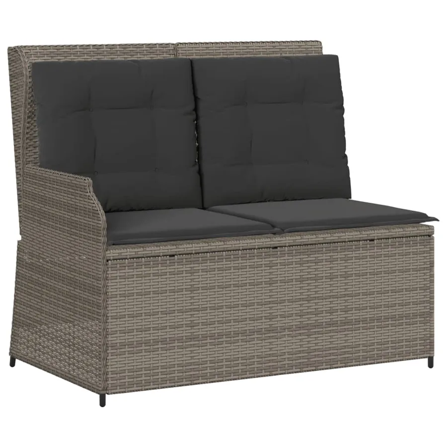 Salon de jardin 4 pcs avec coussins Gris Résine tressée - 3
