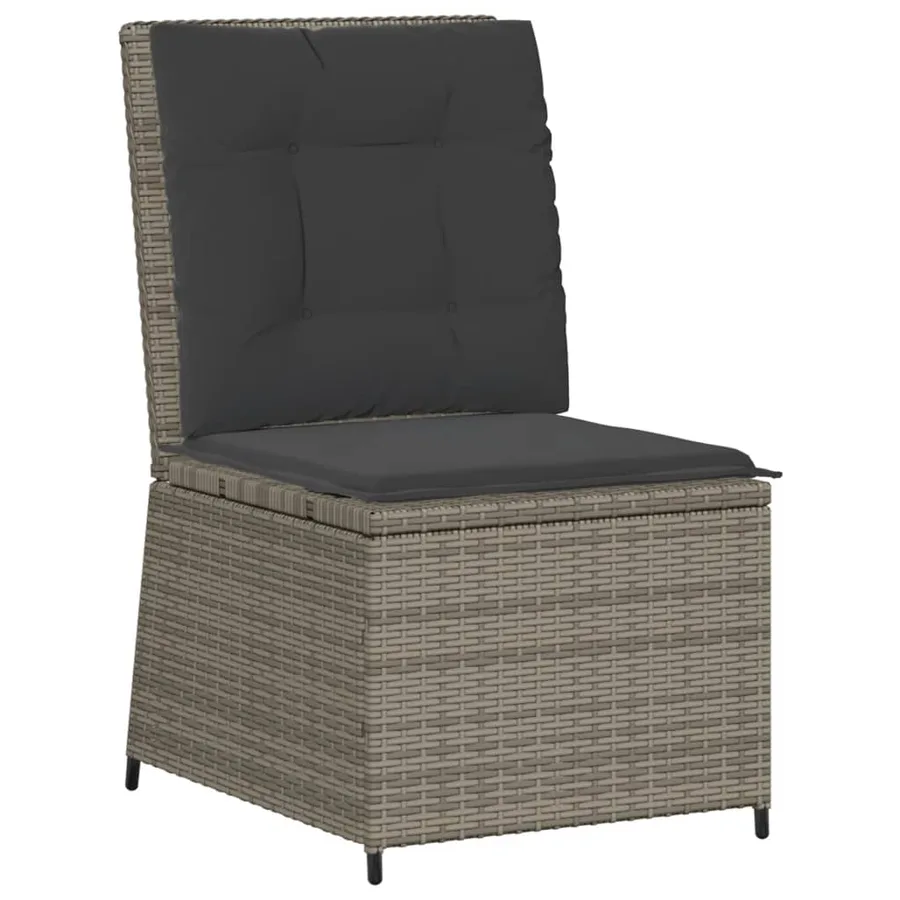 Salon de jardin 5 pcs avec coussins Gris Résine tressée - 7