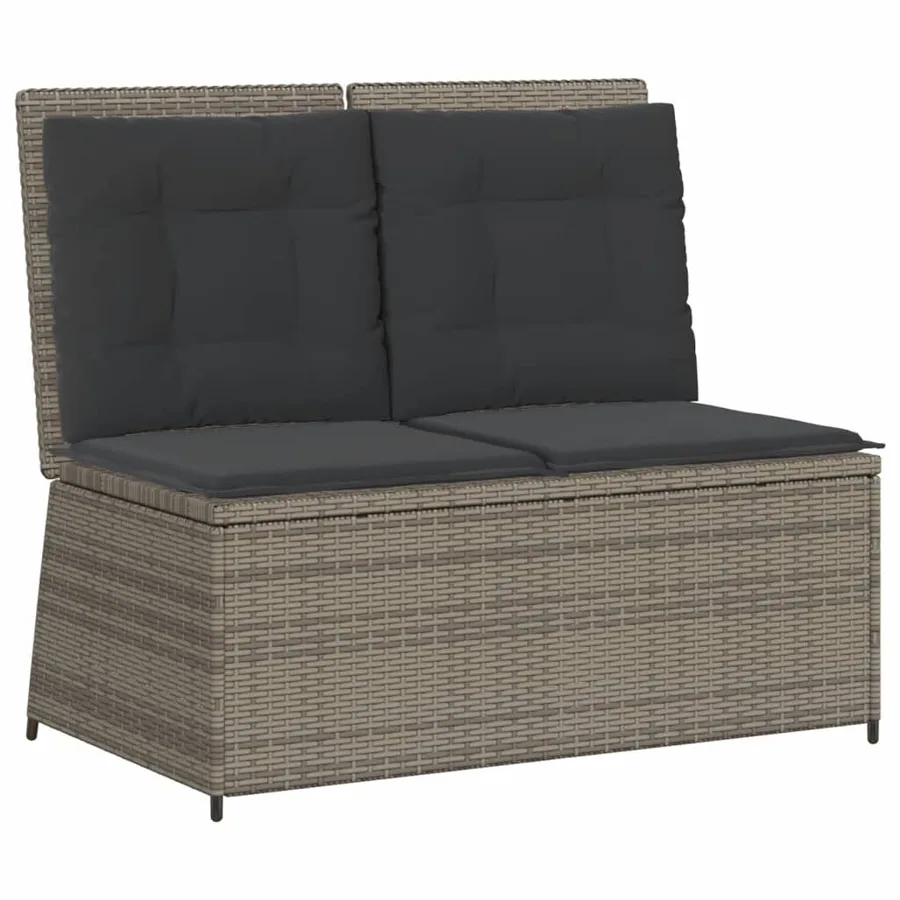 Salon de jardin 7 pcs avec coussins Gris Résine tressée - 5